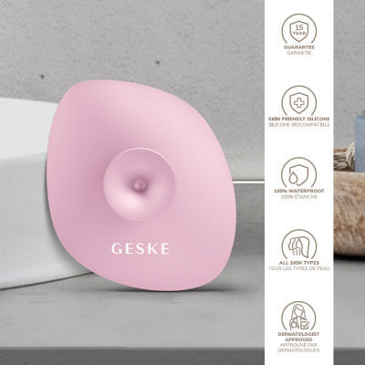 Щітка для обличчя GESKE Facial Brush 4 в 1 з тримачем pink