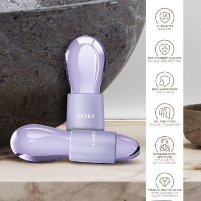 Подвійний масажер для очей GESKE Cool&Warm Duo Eye Massager purple