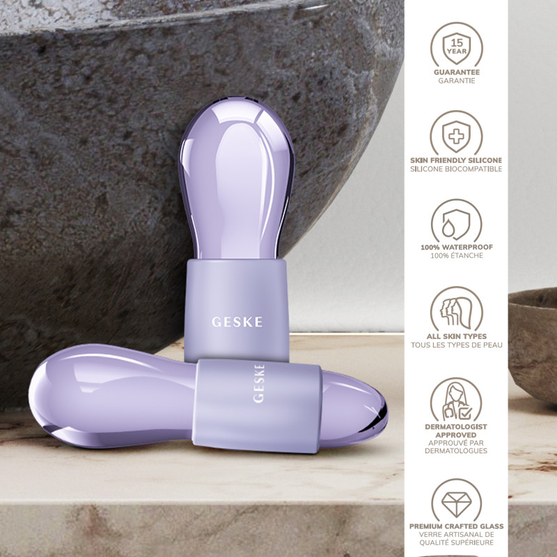 Подвійний масажер для очей GESKE Cool&Warm Duo Eye Massager purple