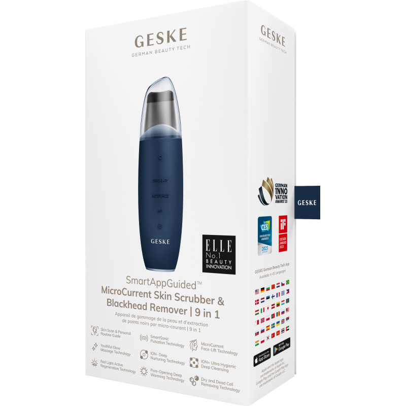 Мікрострумовий скрабер для шкіри та усунення чорних точок GESKE MicroCurrent Skin Scrubber&Blackhead Remover 9 в 1 midnight