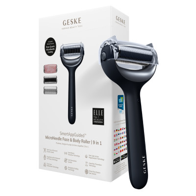 Ролер для голкової мезотерапії обличчя та тіла GESKE MicroNeedle Face&Body Roller black