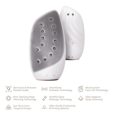 Очищувальна щітка для обличчя GESKE Sonic Thermo Facial Brush&Face-Lifter starlight