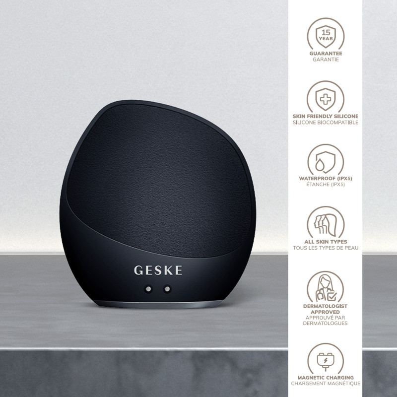 Ультразвукова щітка для тіла та інтенсивний пілінг GESKE Sonic Body Brush&Intensive Exfoliator black