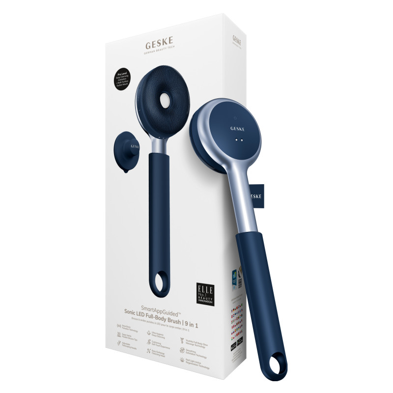 Звукова світлодіодна щітка для всього тіла GESKE Sonic LED Full-Body Brush&Intensive Exfoliator midnight