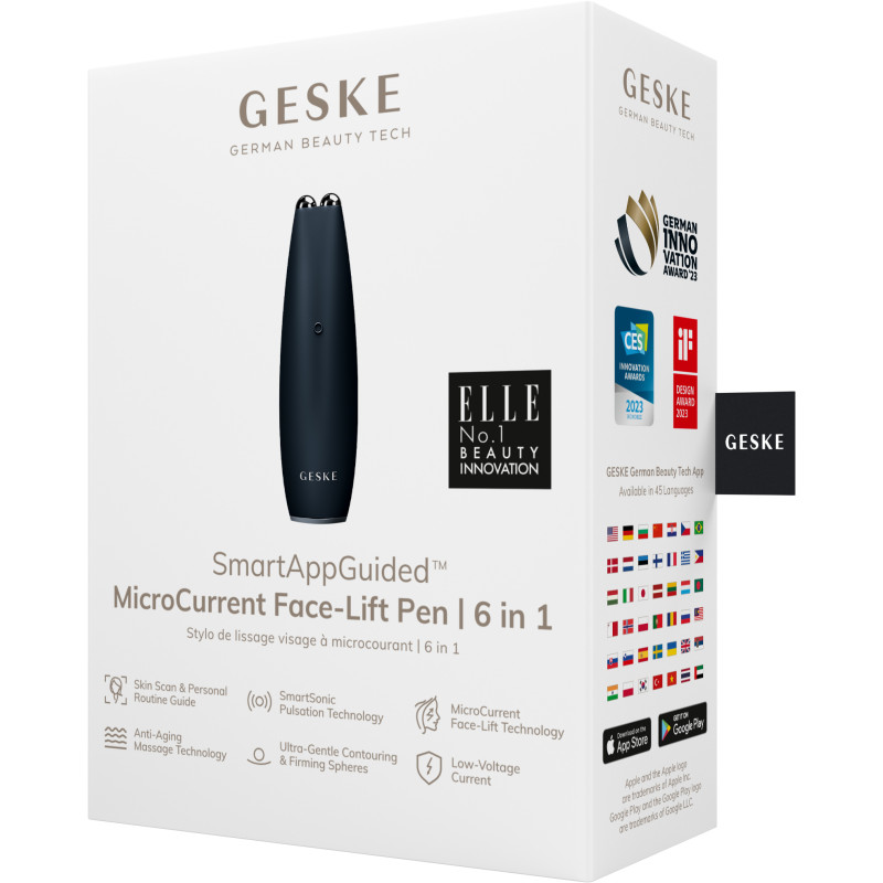 Мікрострумова ручка для підтяжки обличчя GESKE MicroCurrent Face-Lift Pen black