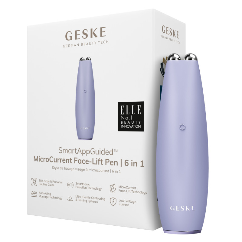 Мікрострумова ручка для підтяжки обличчя GESKE MicroCurrent Face-Lift Pen purple