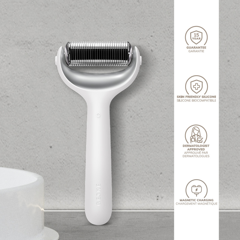Ролер для голкової мезотерапії обличчя та тіла GESKE MicroNeedle Face&Body Roller white