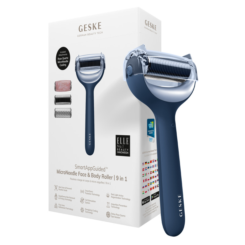 Ролер для голкової мезотерапії обличчя та тіла GESKE MicroNeedle Face&Body Roller 9 в 1 midnight