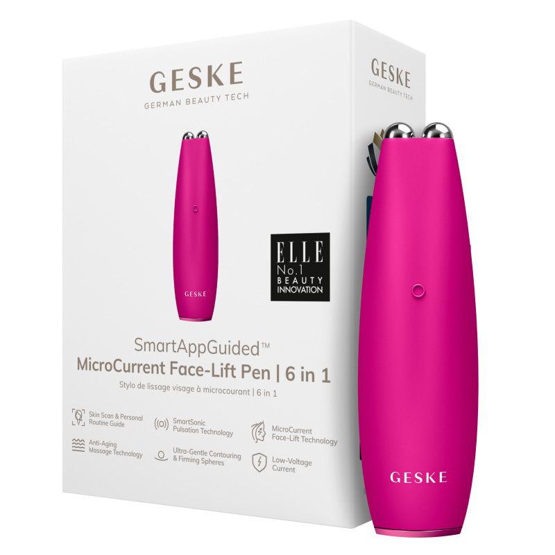 Мікрострумова ручка для підтяжки обличчя GESKE MicroCurrent Face-Lift Pen magenta