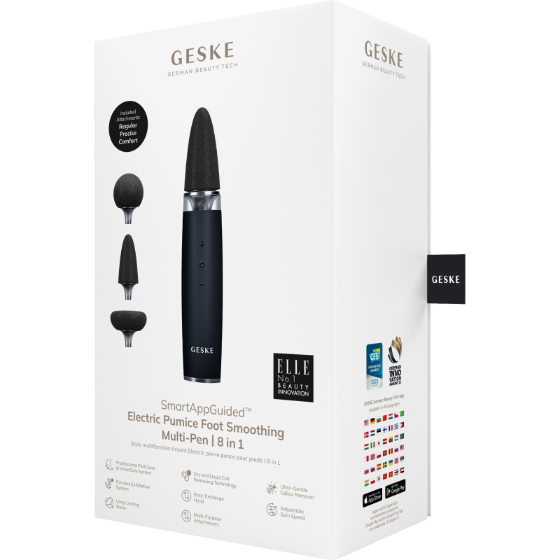 Шліфувальна пилка для стоп з додатковими насадками GESKE Electric Pumice Foot Smoothing Multi-Pen 8 в 1 black
