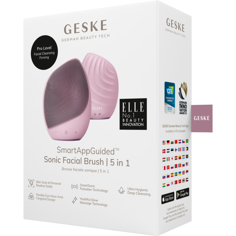 Електронна ультразвукова щітка для обличчя GESKE Sonic Facial Brush pink