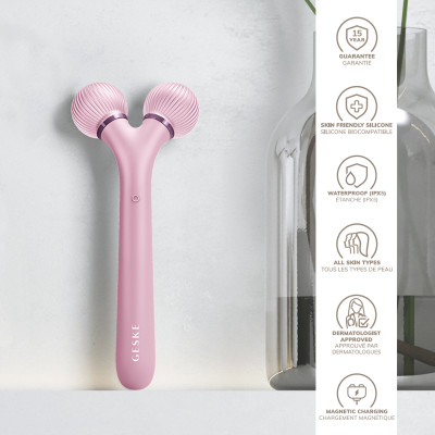 Електронний ультразвуковий ролик для обличчя GESKE Sonic Facial Roller 4 в 1 pink