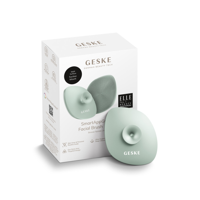 Щітка для обличчя GESKE Facial Brush 4 в 1 з тримачем green