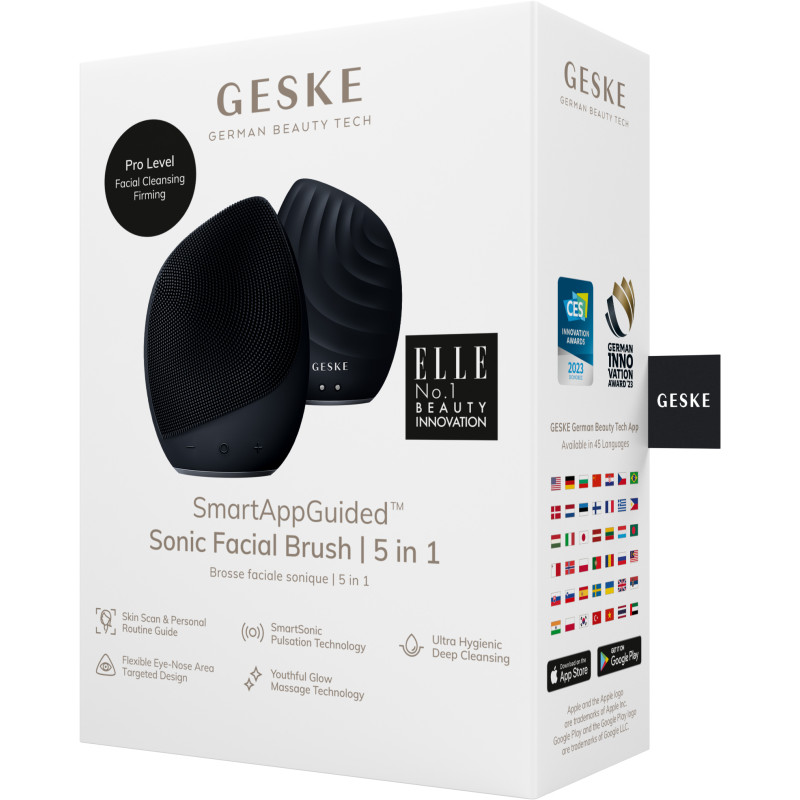 Електронна ультразвукова щітка для обличчя GESKE Sonic Facial Brush 5 в 1 black
