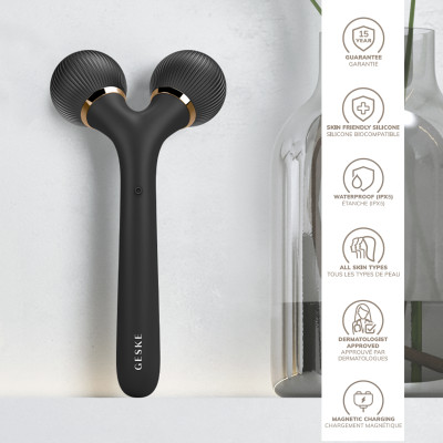 Електронний ультразвуковий ролик для обличчя та тіла GESKE Sonic Facial&Body Roller gray