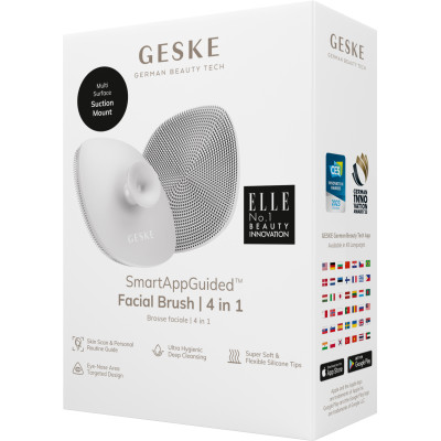 Щітка для обличчя GESKE Facial Brush 4 в 1 з тримачем white