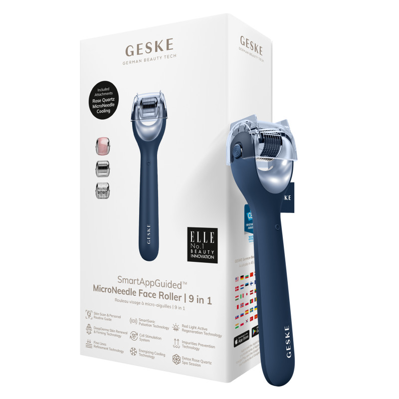 Електронний ролер для обличчя з мікроголками GESKE MicroNeedle Face Roller 9 в 1 midnight