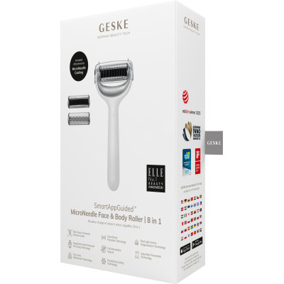 Електронний ролер для обличчя та тіла з мікроголками GESKE MicroNeedle Face&Body Roller white