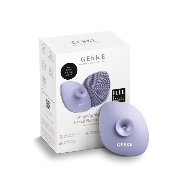 Щітка для обличчя GESKE Facial Brush 4 в 1 з тримачем purple
