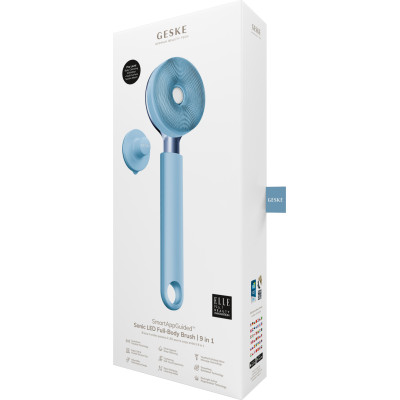 Звукова світлодіодна щітка для всього тіла GESKE Sonic LED Full-Body Brush&Intensive Exfoliator 9 в 1 aquamarine