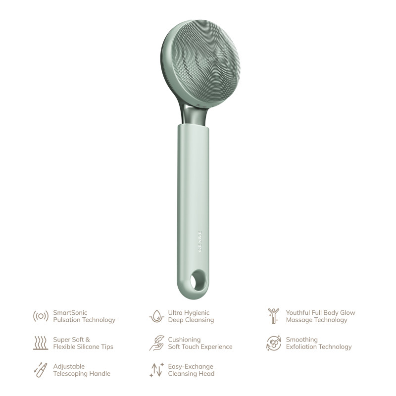 Ультразвукова щітка для всього тіла GESKE Sonic Full-Body Brush&Intensive Exfoliator 8 в 1 green