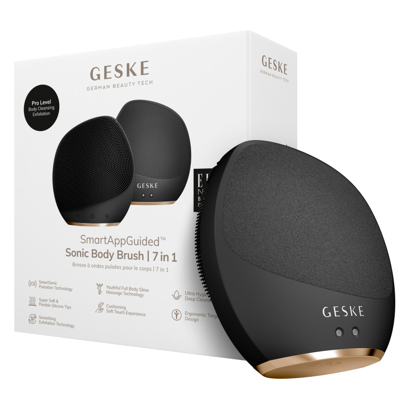 Ультразвукова щітка для тіла та інтенсивний пілінг GESKE Sonic Body Brush&Intensive Exfoliator 7 в 1 gray
