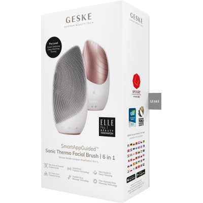 Електронна звукова термощітка для обличчя GESKE Sonic Thermo Facial Brush 6 в 1 starlight