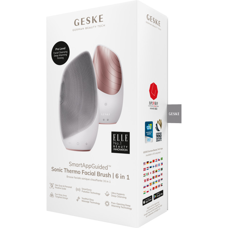 Електронна звукова термощітка для обличчя GESKE Sonic Thermo Facial Brush 6 в 1 starlight
