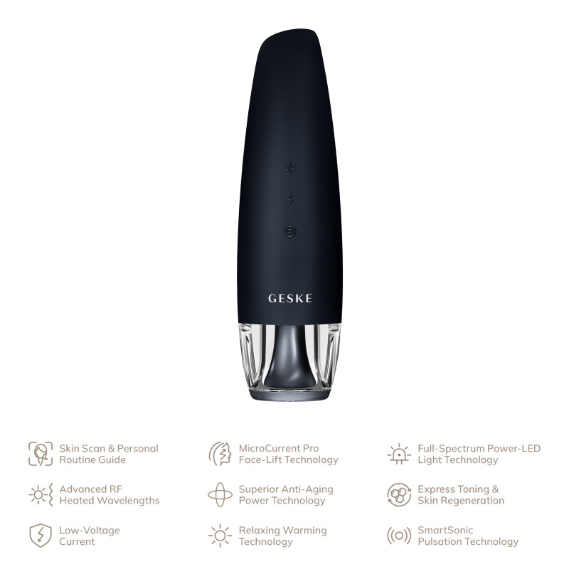 Антивіковий LED-випромінювач для відновлення шкіри обличчя GESKE Anti-Aging Skin Renewer 9 в 1 black