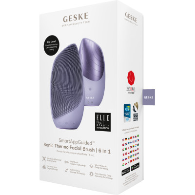 Електронна звукова термощітка для обличчя GESKE Sonic Thermo Facial Brush 6 в 1 purple