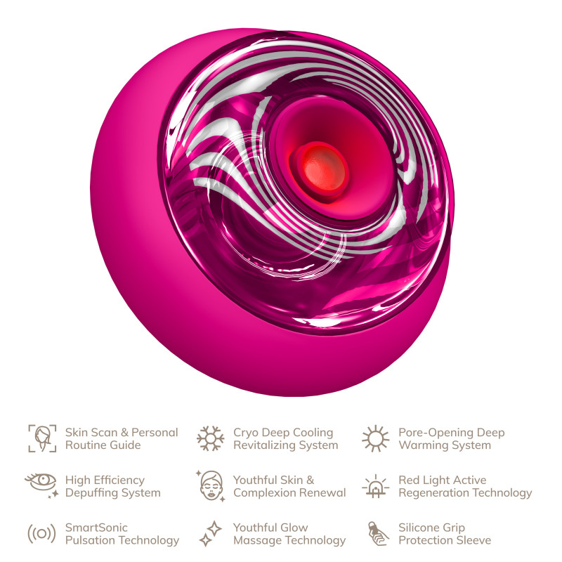 Масажер для обличчя та тіла GESKE Sonic Cool&Warm Face and Body Massager 9 в 1 magenta