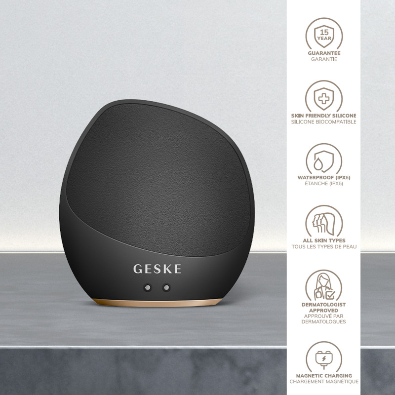 Ультразвукова щітка для тіла та інтенсивний пілінг GESKE Sonic Body Brush&Intensive Exfoliator 7 в 1 gray