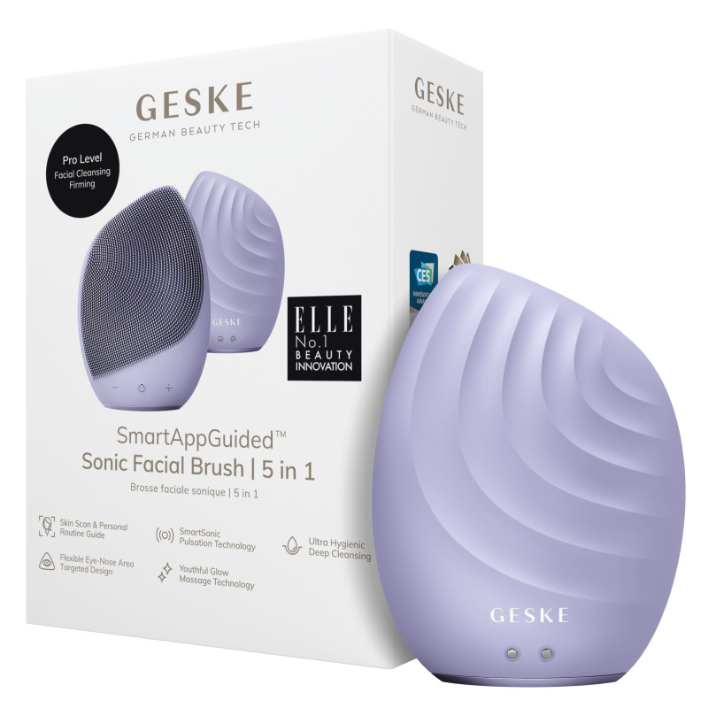 Електронна ультразвукова щітка для обличчя GESKE Sonic Facial Brush 5 в 1 purple