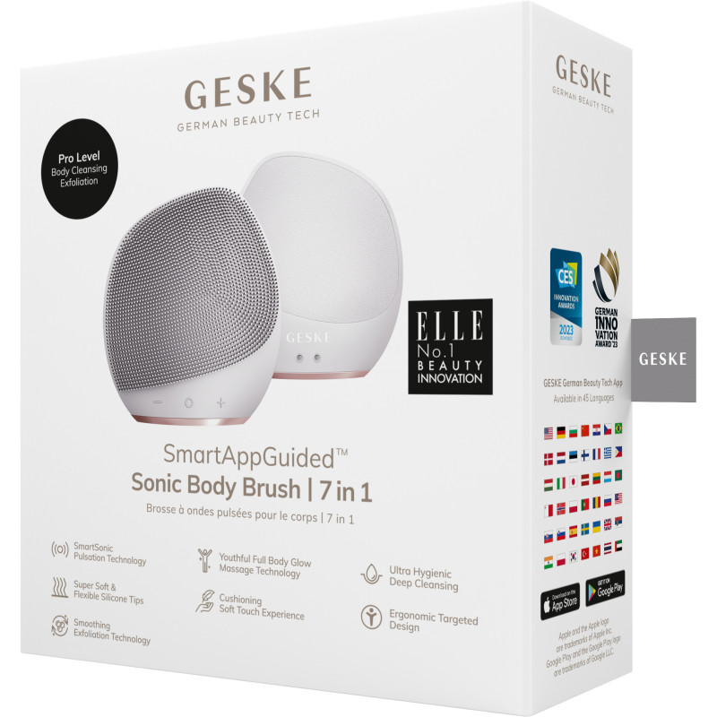 Ультразвукова щітка для тіла та інтенсивний пілінг GESKE Sonic Body Brush&Intensive Exfoliator 7 в 1 starlight