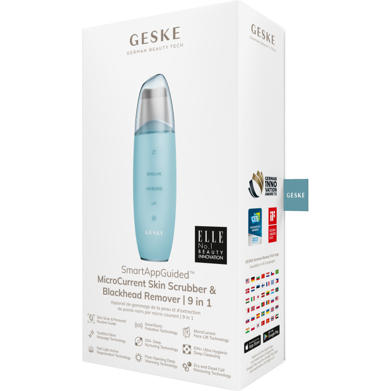 Мікрострумовий скрабер для шкіри та усунення чорних точок GESKE MicroCurrent Skin Scrubber&Blackhead Remover 9 в 1 turquoise