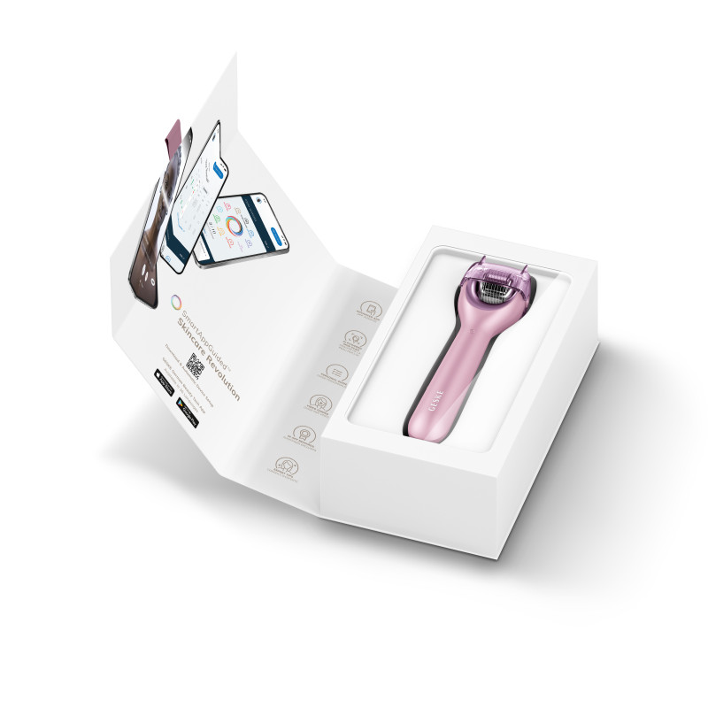 Електронний ролер для обличчя з мікроголками GESKE MicroNeedle Face Roller pink
