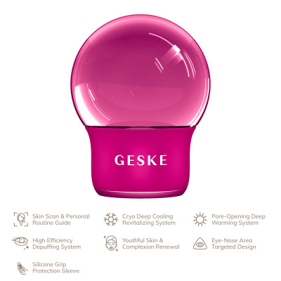 Масажер для обличчя і тіла GESKE Cool&Warm Face and Body Massager 7 в 1 magenta