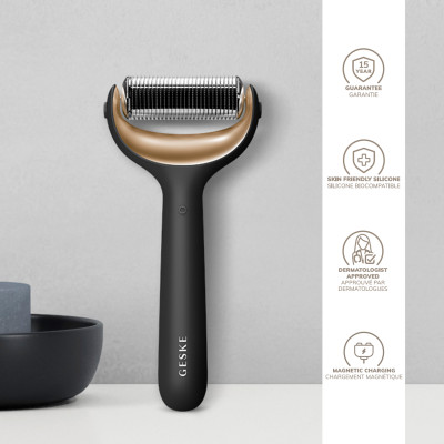Електронний ролер для обличчя та тіла з мікроголками GESKE MicroNeedle Face&Body Roller 8 в 1 gray