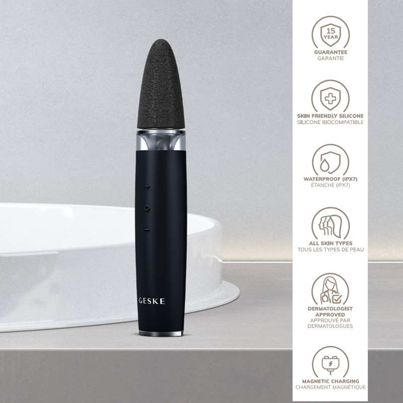 Шліфувальна пилка для стоп з додатковими насадками GESKE Electric Pumice Foot Smoothing Multi-Pen 8 в 1 black