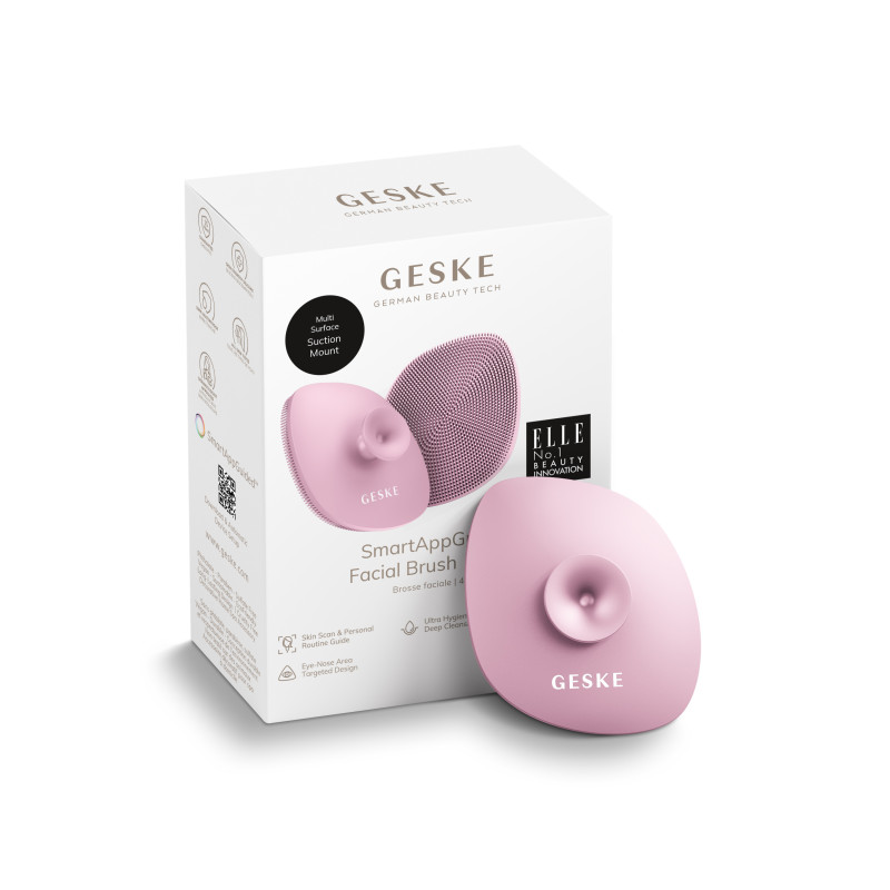 Щітка для обличчя GESKE Facial Brush 4 в 1 з тримачем pink