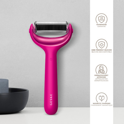 Електронний ролер для обличчя та тіла з мікроголками GESKE MicroNeedle Face&Body Roller magenta