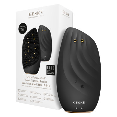 Очищувальна щітка для обличчя GESKE Sonic Thermo Facial Brush&Face-Lifter 8 в 1 gray