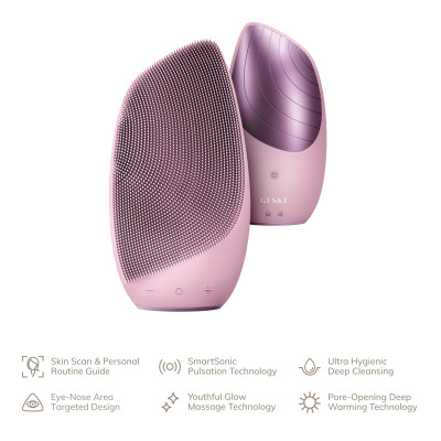 Електронна звукова термощітка для обличчя GESKE Sonic Thermo Facial Brush 6 в 1 pink