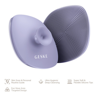 Щітка для обличчя GESKE Facial Brush 4 в 1 з тримачем purple