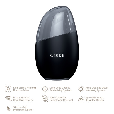 Масажер для обличчя GESKE Cool&Warm Eye and Face Massager black
