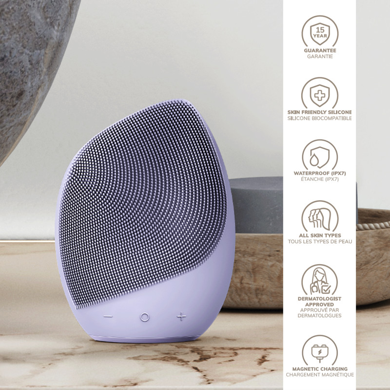 Електронна ультразвукова щітка для обличчя GESKE Sonic Facial Brush 5 в 1 purple