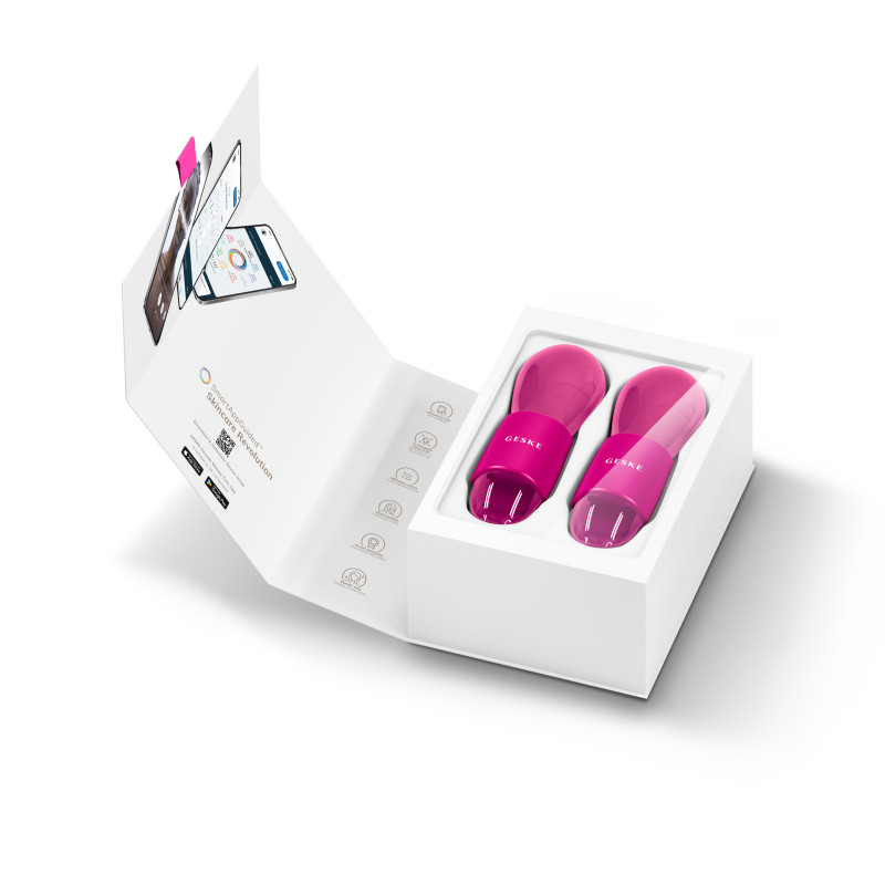 Подвійний масажер для очей GESKE Cool&Warm Duo Eye Massager 7 в 1 magenta