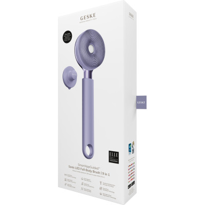 Звукова світлодіодна щітка для всього тіла GESKE Sonic LED Full-Body Brush&Intensive Exfoliator 9 в 1 purple