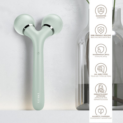 Електронний ультразвуковий ролик для обличчя та тіла GESKE Sonic Facial&Body Roller 4 в 1 green