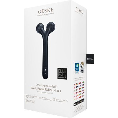 Електронний ультразвуковий ролик для обличчя GESKE Sonic Facial Roller black